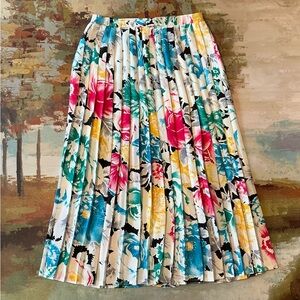 TAN JAY - VIintage Summer Print Pleated Skirt